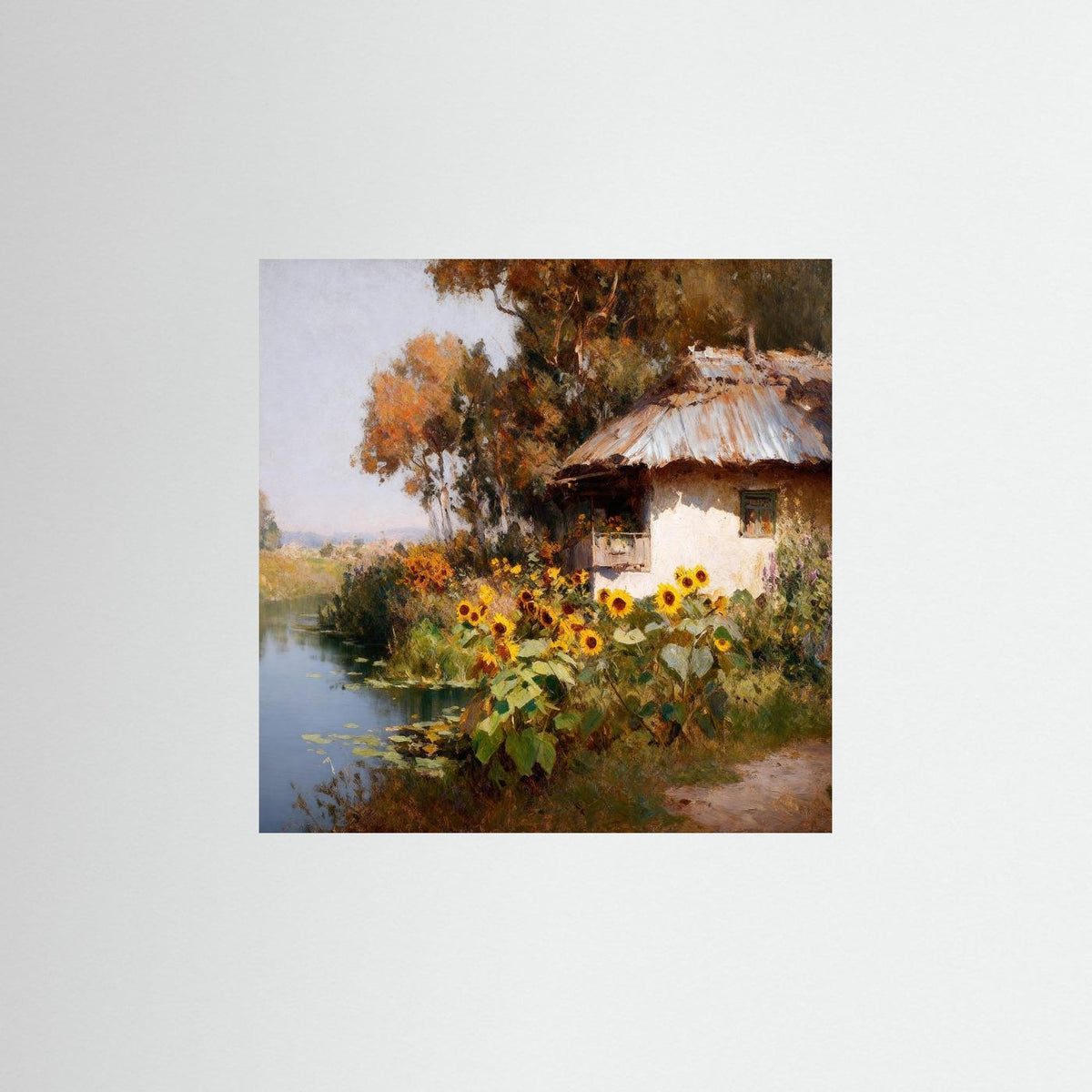 Late Summer By The Pond fine art print – vintage-inspired wall art by Maison Vintage displayed in an interior