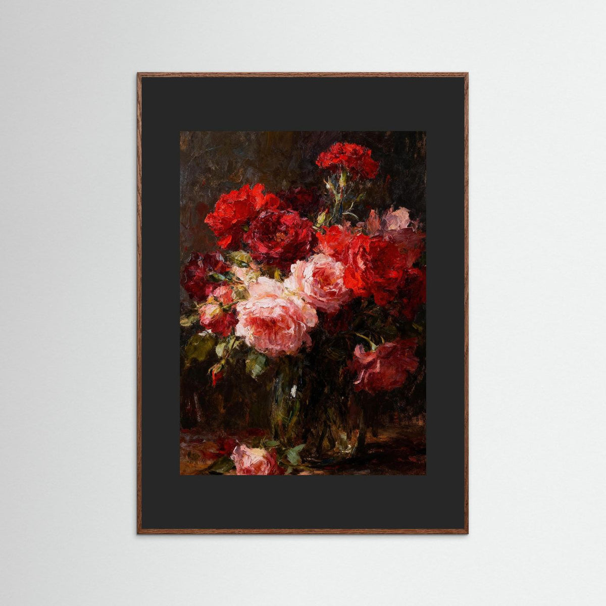 Crimson and Blush fine art print – vintage-inspired wall art by Maison Vintage displayed in an interior