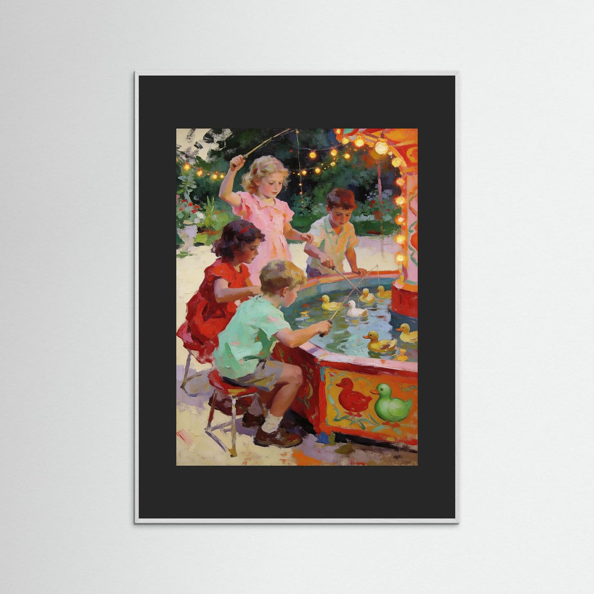 Fishing for Ducks fine art print – vintage-inspired wall art by Maison Vintage displayed in an interior