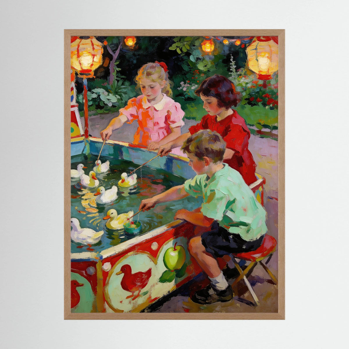 The Duck Pond Game fine art print – vintage-inspired wall art by Maison Vintage displayed in an interior