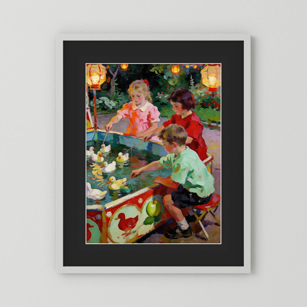 The Duck Pond Game fine art print – vintage-inspired wall art by Maison Vintage displayed in an interior