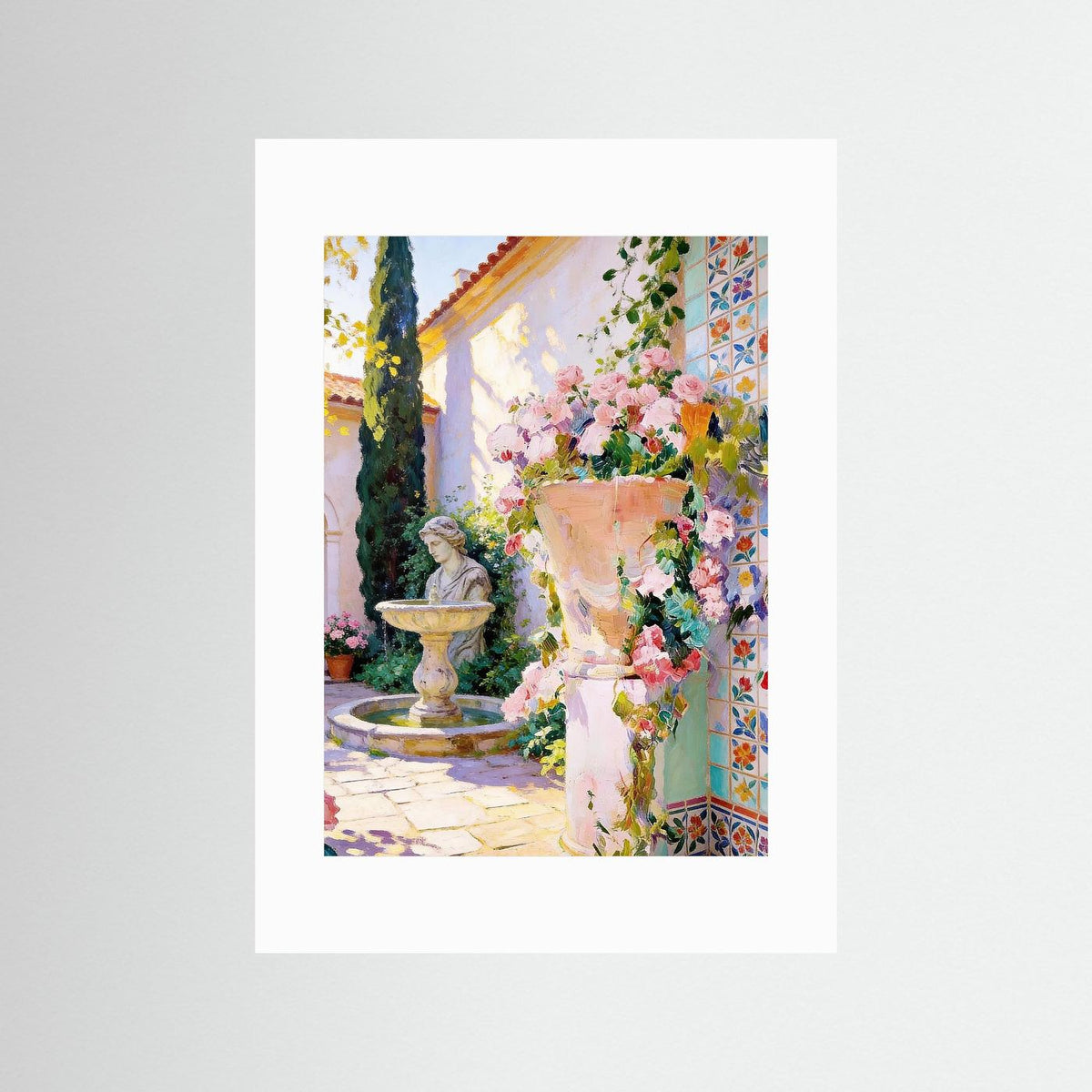 Villa Rosa fine art print – vintage-inspired wall art by Maison Vintage displayed in an interior