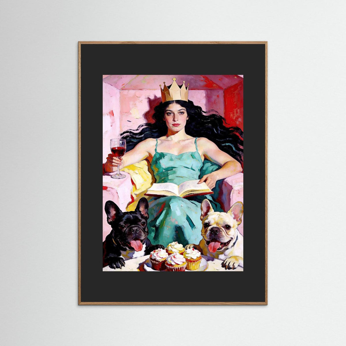 The Whimsical Queen fine art print – vintage-inspired wall art by Maison Vintage displayed in an interior