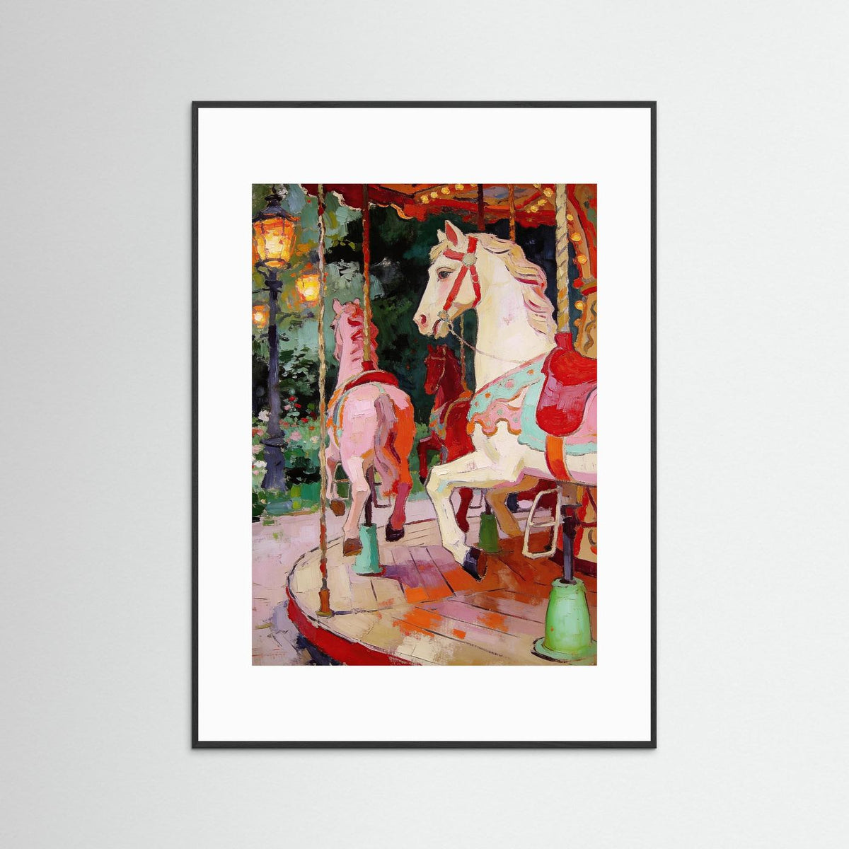 Carousel at Dusk fine art print – vintage-inspired wall art by Maison Vintage displayed in an interior