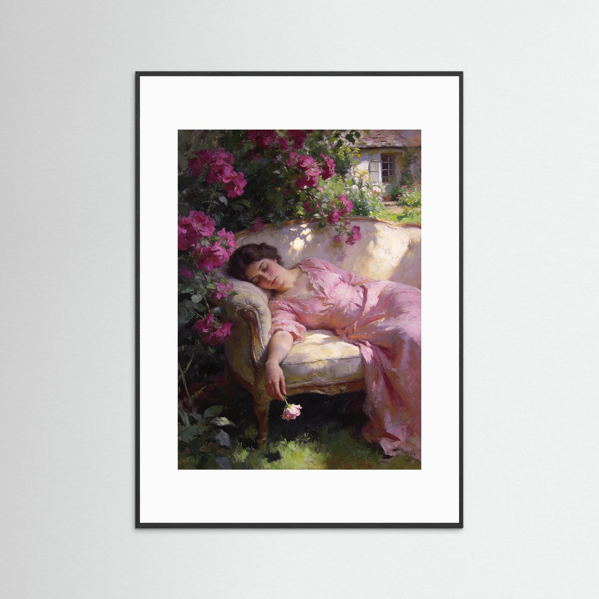 Garden Reverie fine art print – vintage-inspired wall art by Maison Vintage displayed in an interior