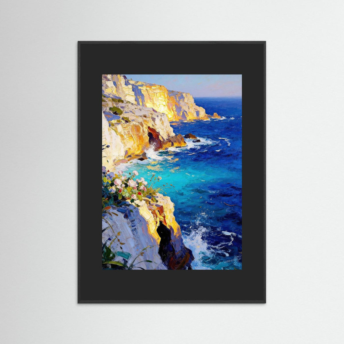 Cliffs of Endless Summer fine art print – vintage-inspired wall art by Maison Vintage displayed in an interior