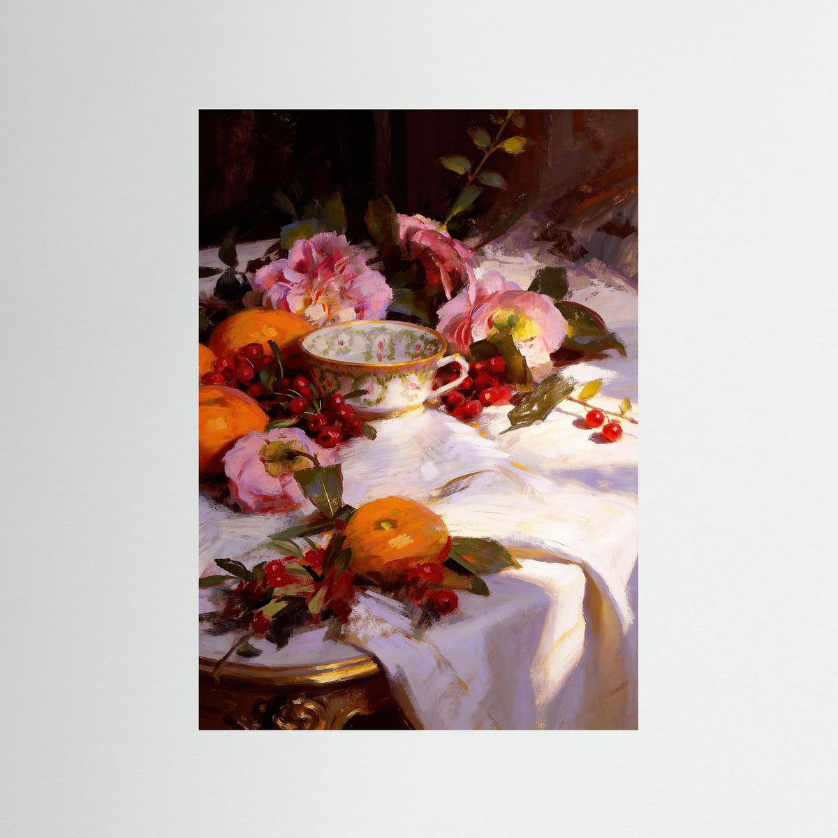 Winter Tea fine art print – vintage-inspired wall art by Maison Vintage displayed in an interior