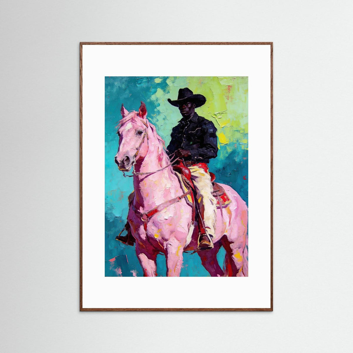 The Pink Stallion fine art print – vintage-inspired wall art by Maison Vintage displayed in an interior