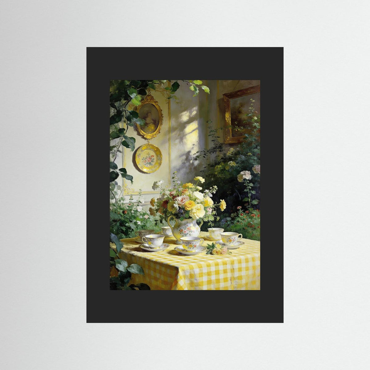 The Cottage Tea Room fine art print – vintage-inspired wall art by Maison Vintage displayed in an interior