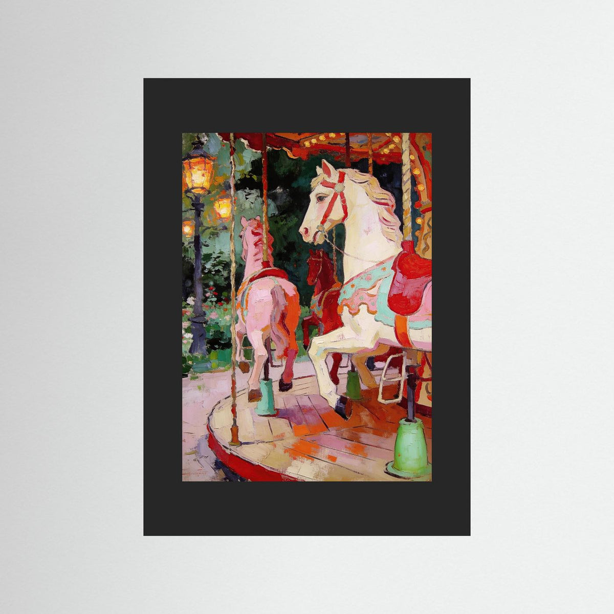 Carousel at Dusk fine art print – vintage-inspired wall art by Maison Vintage displayed in an interior