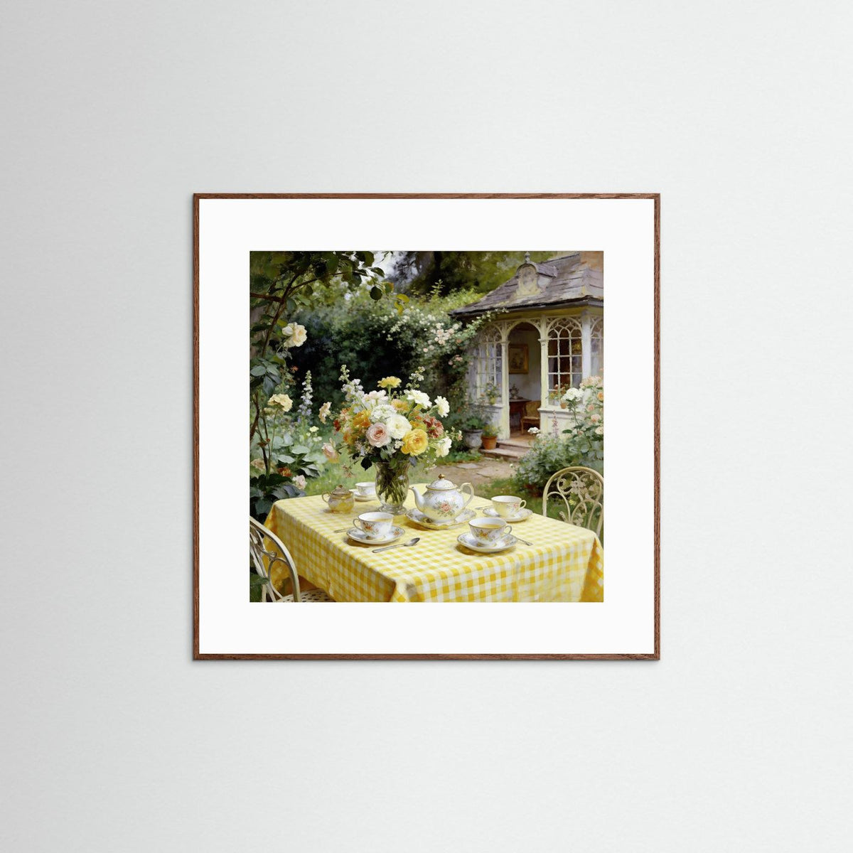 The Garden Tea Party fine art print – vintage-inspired wall art by Maison Vintage displayed in an interior