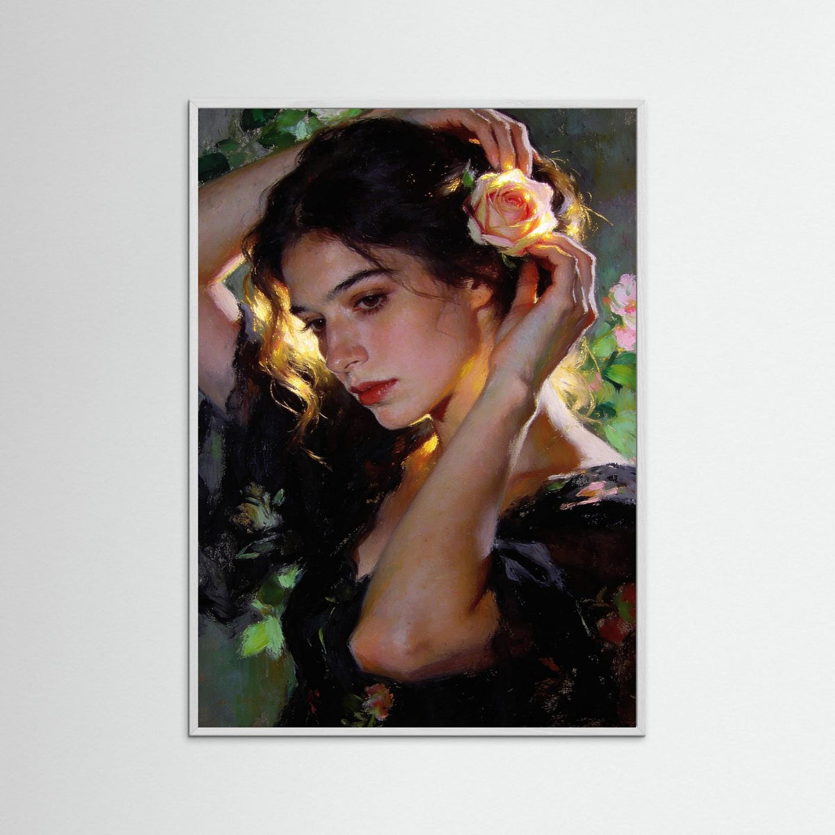 The Rose fine art print – vintage-inspired wall art by Maison Vintage displayed in an interior