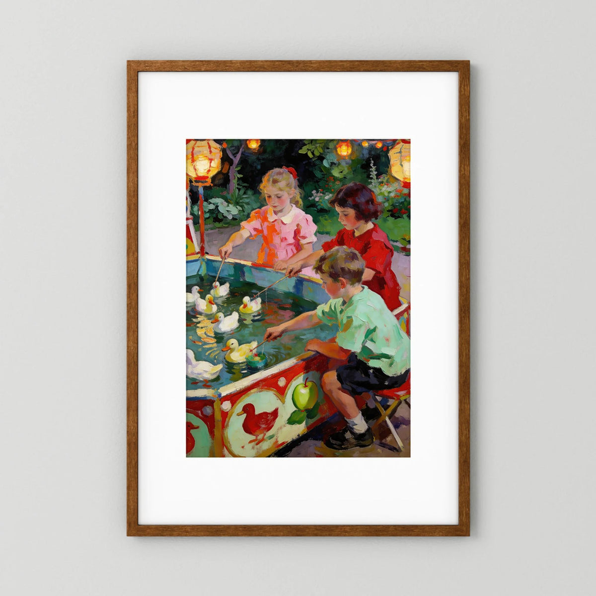 The Duck Pond Game fine art print – vintage-inspired wall art by Maison Vintage displayed in an interior