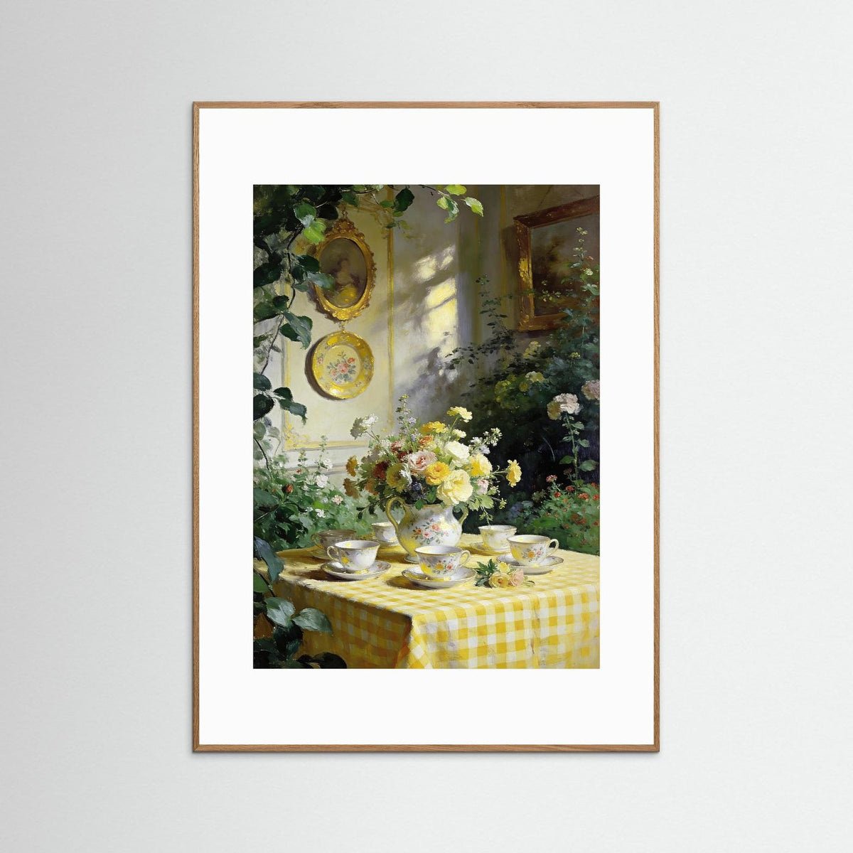 The Cottage Tea Room fine art print – vintage-inspired wall art by Maison Vintage displayed in an interior