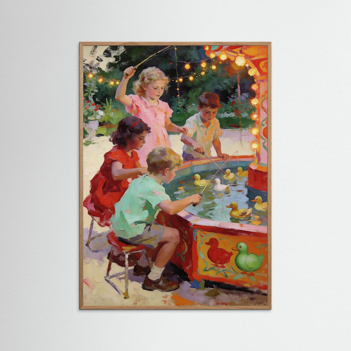 Fishing for Ducks fine art print – vintage-inspired wall art by Maison Vintage displayed in an interior