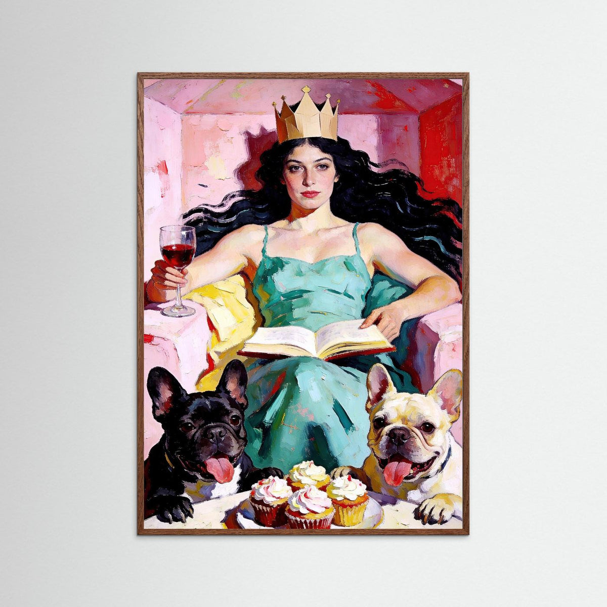 The Whimsical Queen fine art print – vintage-inspired wall art by Maison Vintage displayed in an interior