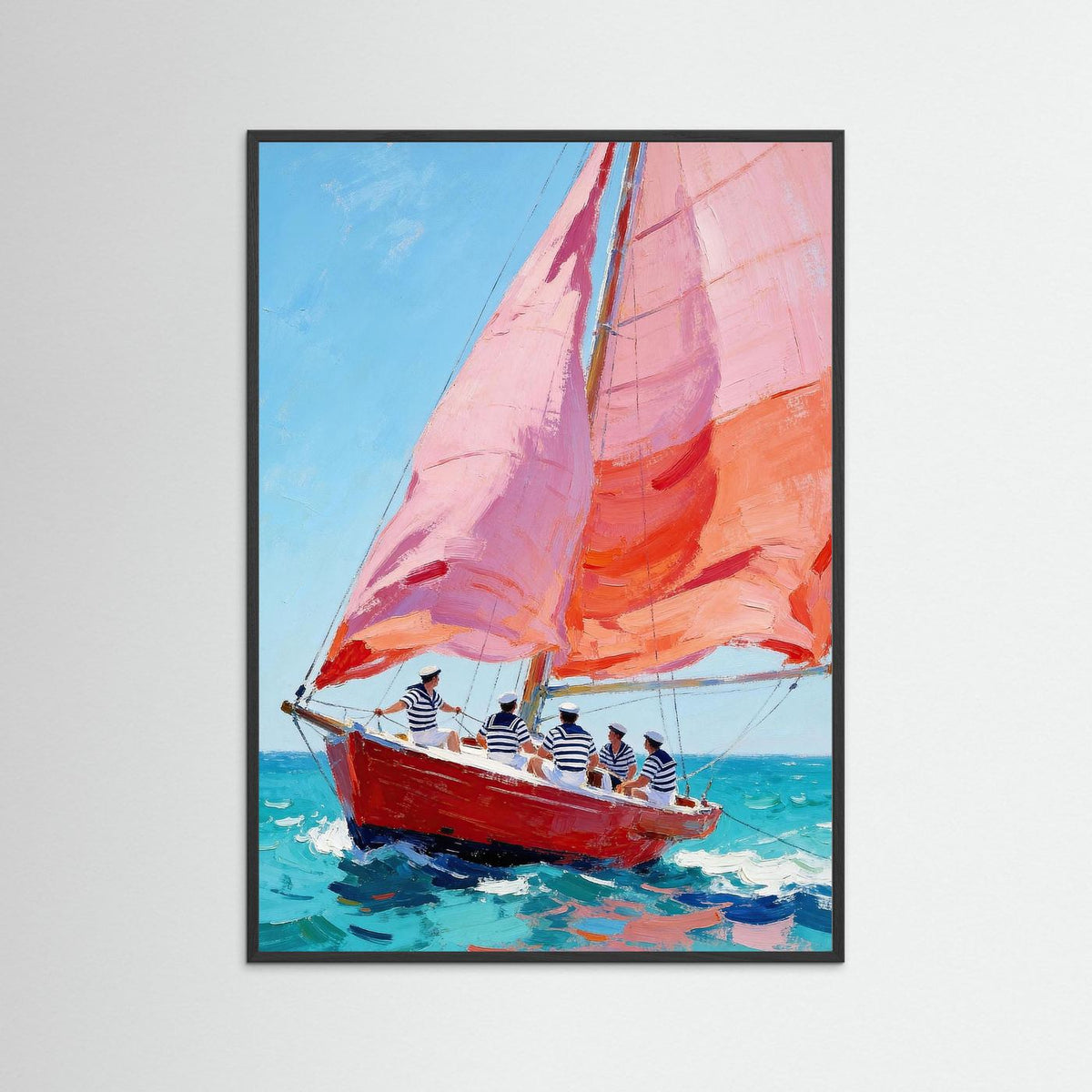 The Pink Sail of Summer fine art print – vintage-inspired wall art by Maison Vintage displayed in an interior