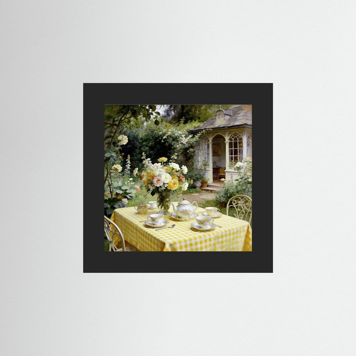 The Garden Tea Party fine art print – vintage-inspired wall art by Maison Vintage displayed in an interior