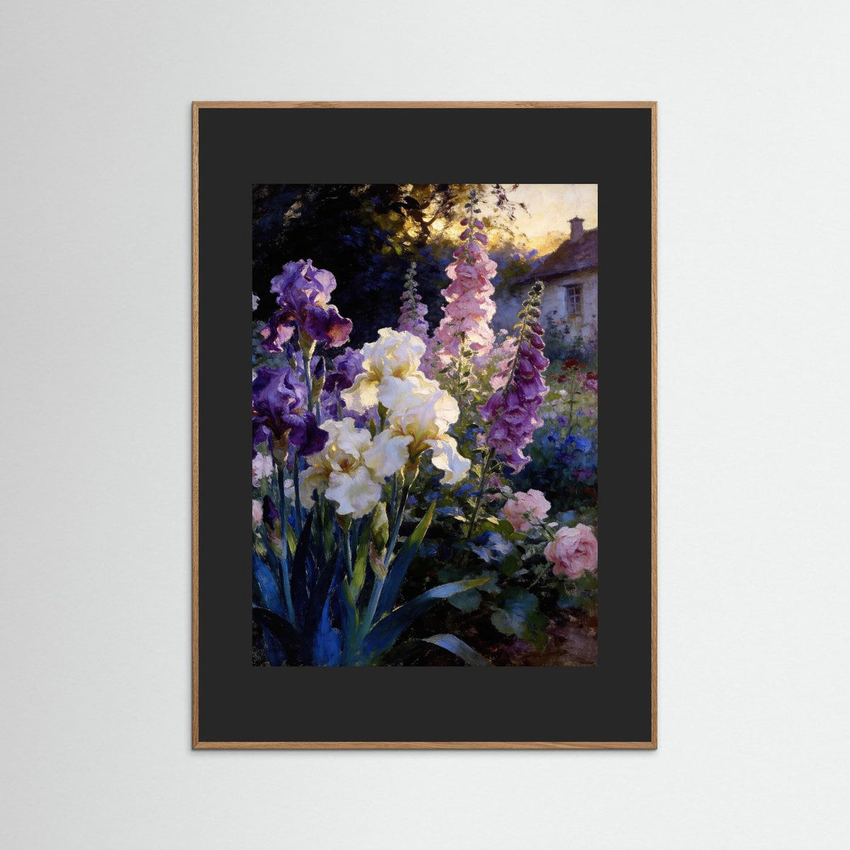 The Secret Cottage Garden fine art print – vintage-inspired wall art by Maison Vintage displayed in an interior