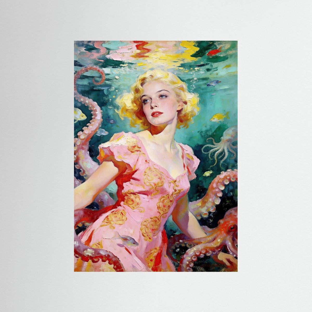 The Pearl of Atlantis fine art print – vintage-inspired wall art by Maison Vintage displayed in an interior
