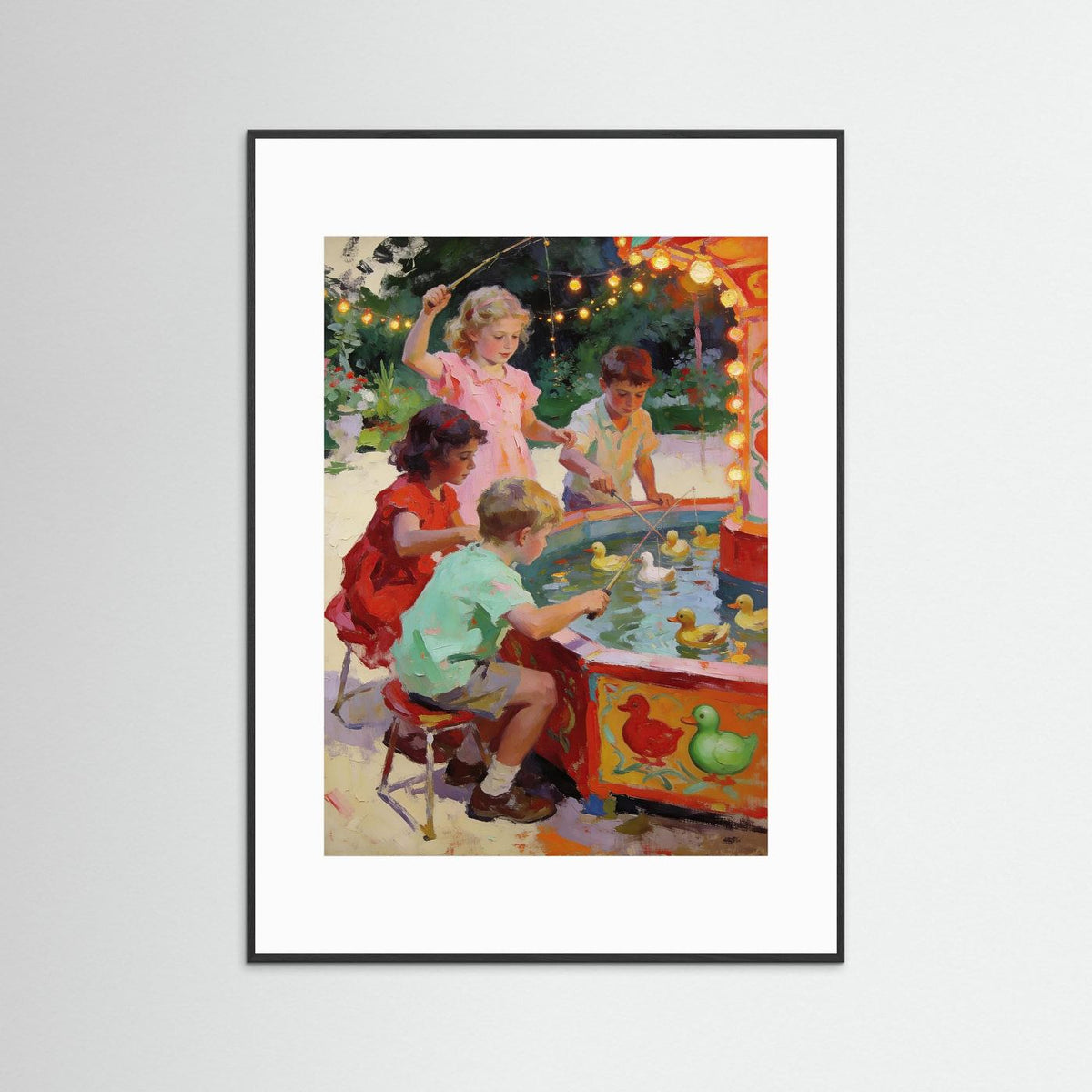 Fishing for Ducks fine art print – vintage-inspired wall art by Maison Vintage displayed in an interior