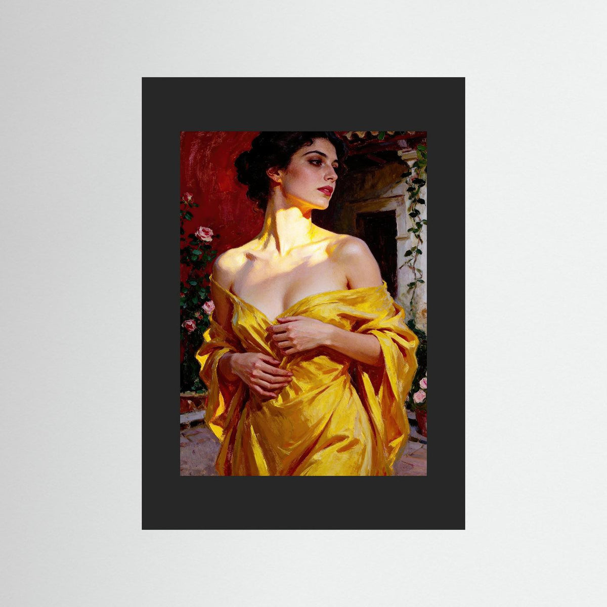 Portrait in Golden Light fine art print – vintage-inspired wall art by Maison Vintage displayed in an interior