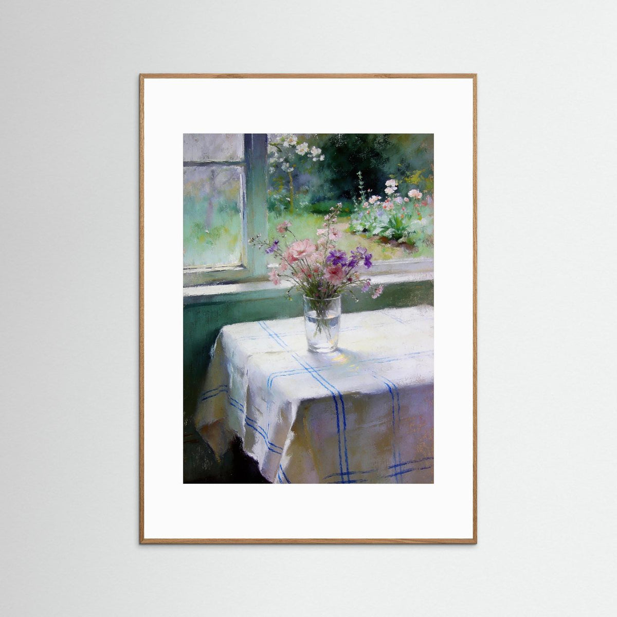 Flowers By The Open Window fine art print – vintage-inspired wall art by Maison Vintage displayed in an interior