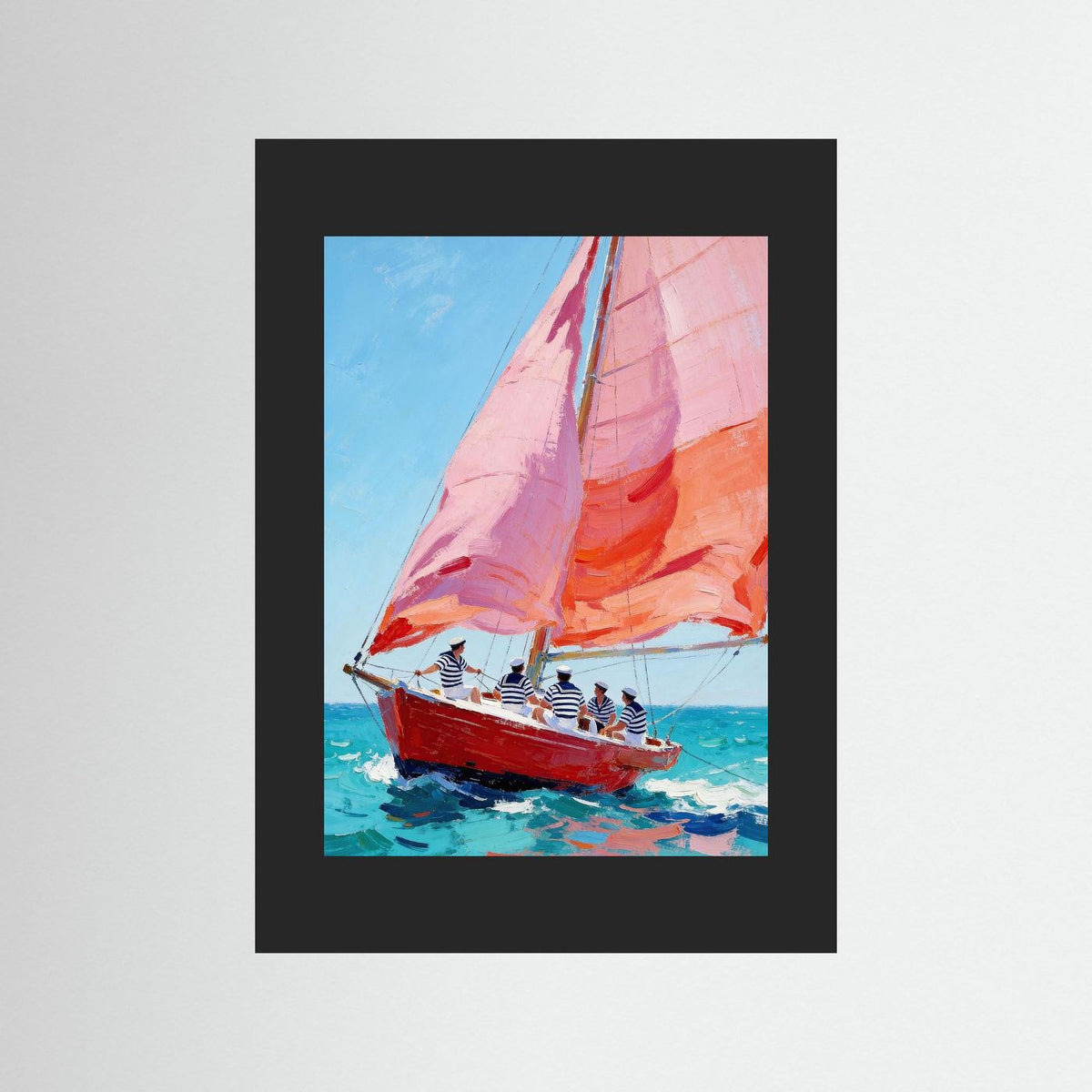 The Pink Sail of Summer fine art print – vintage-inspired wall art by Maison Vintage displayed in an interior