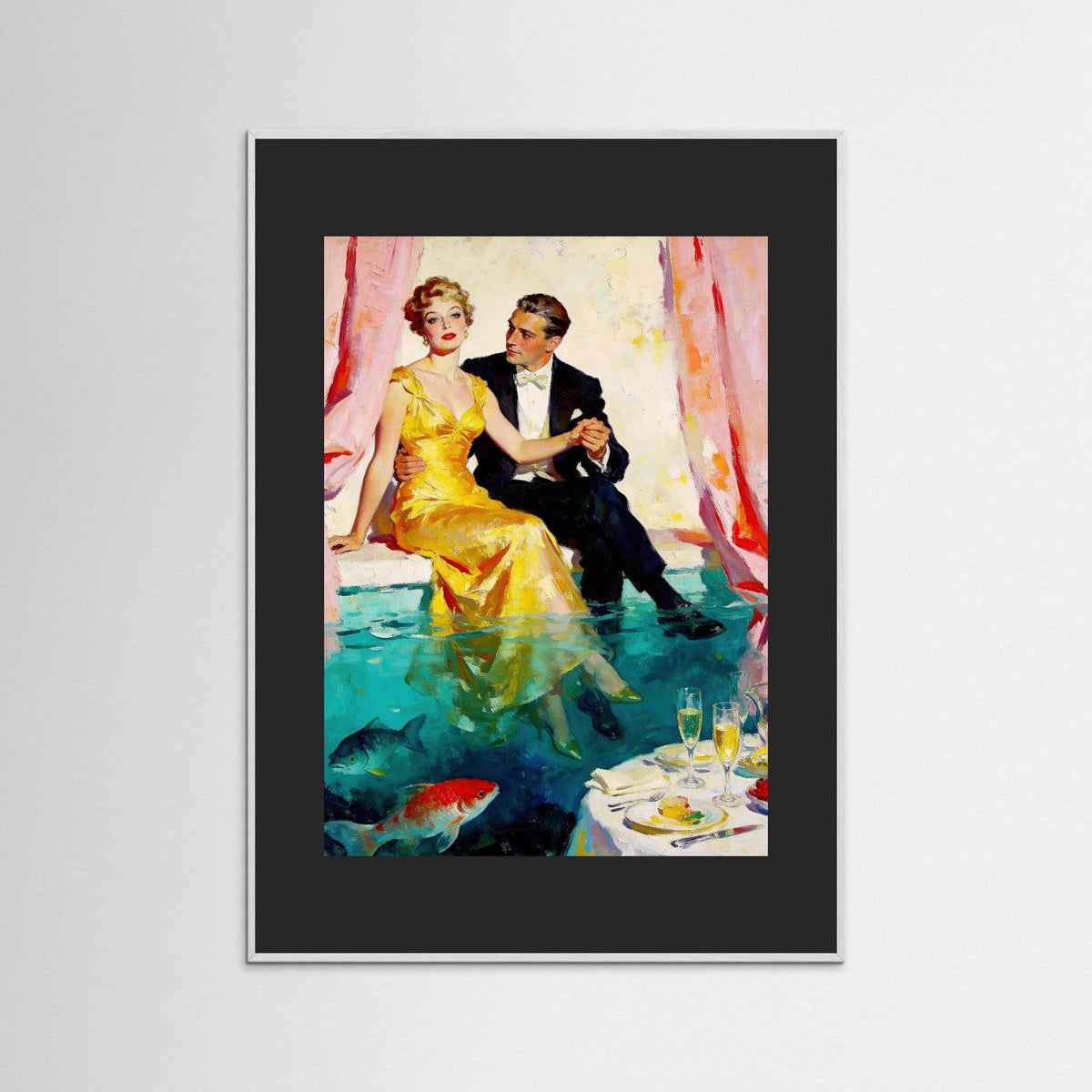 The Diner fine art print – vintage-inspired wall art by Maison Vintage displayed in an interior