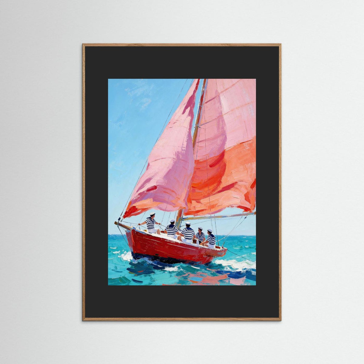 The Pink Sail of Summer fine art print – vintage-inspired wall art by Maison Vintage displayed in an interior