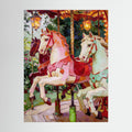 The Carousel Horses fine art print – vintage-inspired wall art by Maison Vintage displayed in an interior