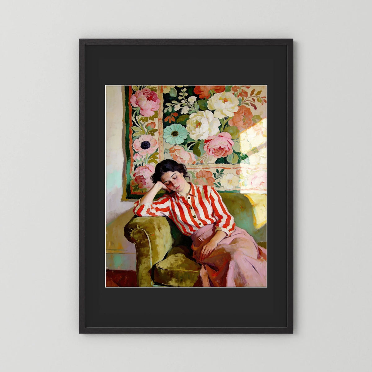 Virginia Falls Asleep fine art print – vintage-inspired wall art by Maison Vintage displayed in an interior