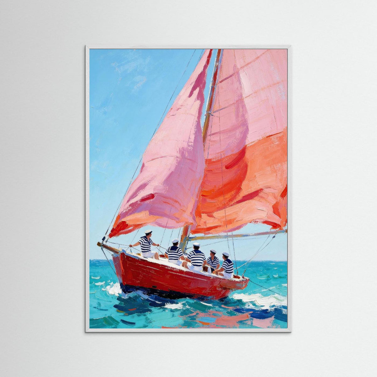 The Pink Sail of Summer fine art print – vintage-inspired wall art by Maison Vintage displayed in an interior