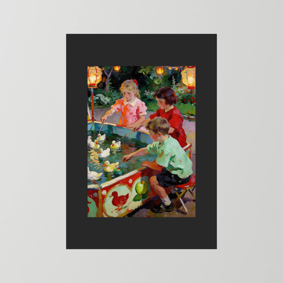 The Duck Pond Game fine art print – vintage-inspired wall art by Maison Vintage displayed in an interior
