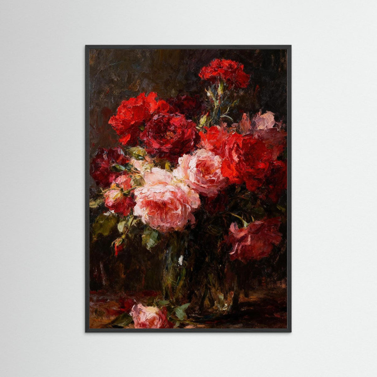 Crimson and Blush fine art print – vintage-inspired wall art by Maison Vintage displayed in an interior