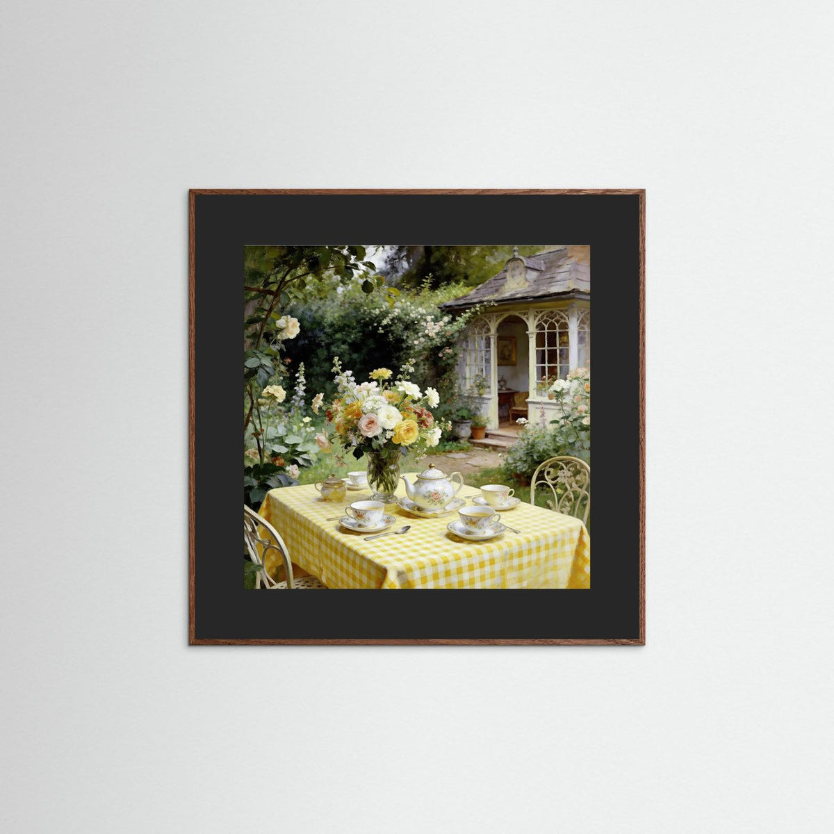 The Garden Tea Party fine art print – vintage-inspired wall art by Maison Vintage displayed in an interior