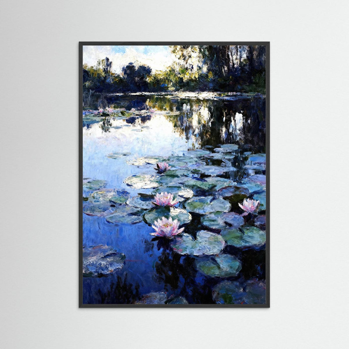 Water Lilies at Dusk fine art print – vintage-inspired wall art by Maison Vintage displayed in an interior