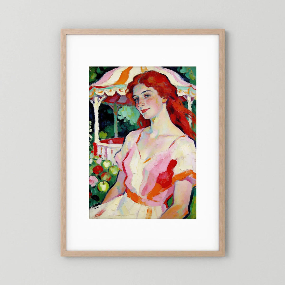 The Apple Girl fine art print – vintage-inspired wall art by Maison Vintage displayed in an interior