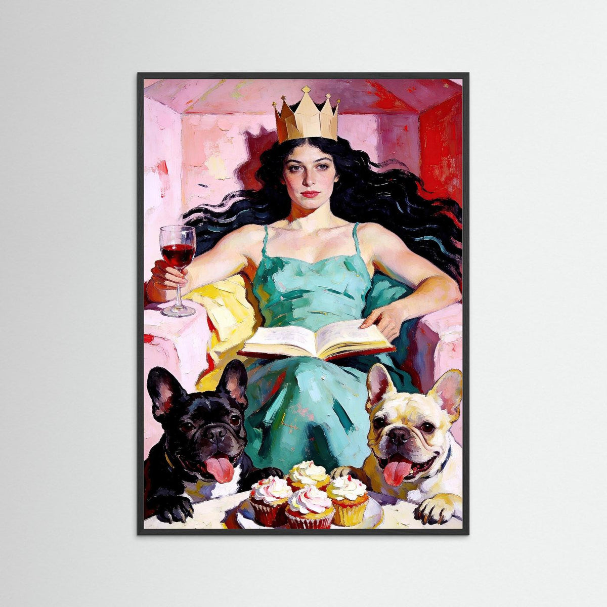 The Whimsical Queen fine art print – vintage-inspired wall art by Maison Vintage displayed in an interior