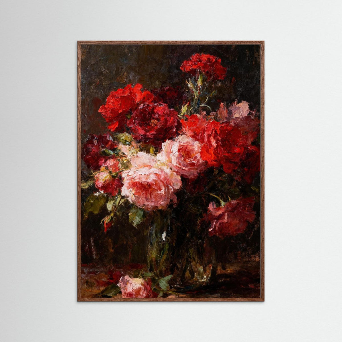 Crimson and Blush fine art print – vintage-inspired wall art by Maison Vintage displayed in an interior