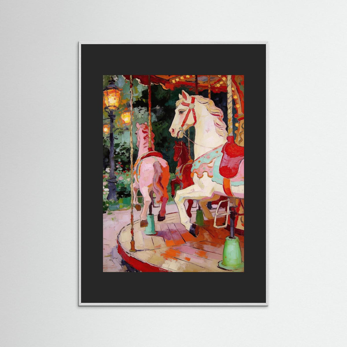 Carousel at Dusk fine art print – vintage-inspired wall art by Maison Vintage displayed in an interior