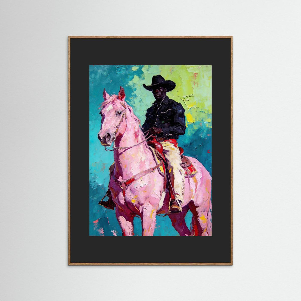 The Pink Stallion fine art print – vintage-inspired wall art by Maison Vintage displayed in an interior