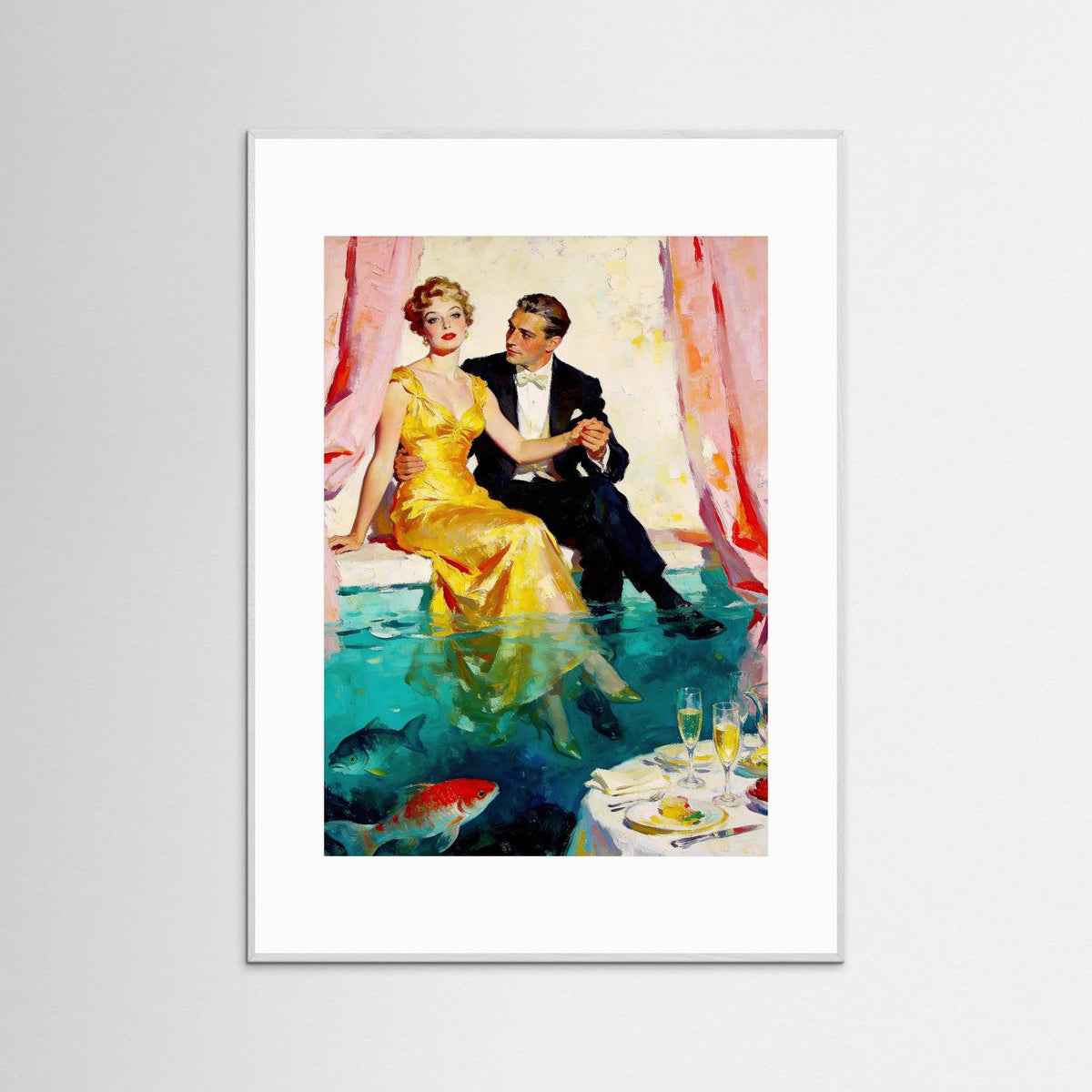 The Diner fine art print – vintage-inspired wall art by Maison Vintage displayed in an interior