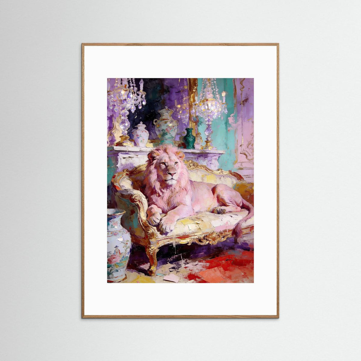 The Rococo Lion fine art print – vintage-inspired wall art by Maison Vintage displayed in an interior