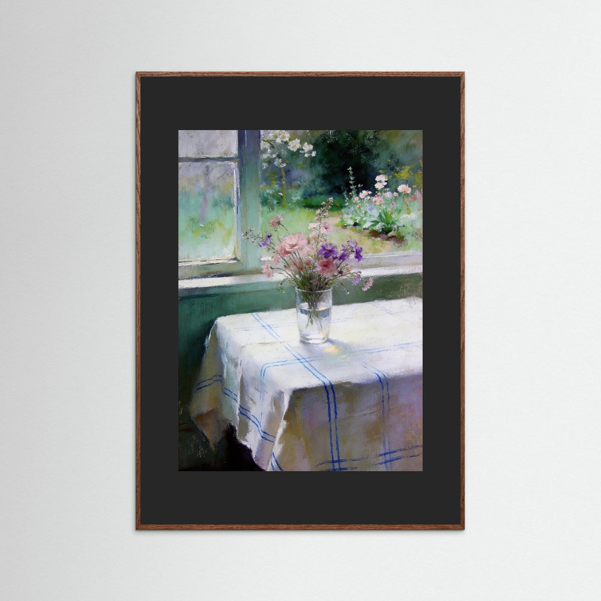 Flowers By The Open Window fine art print – vintage-inspired wall art by Maison Vintage displayed in an interior