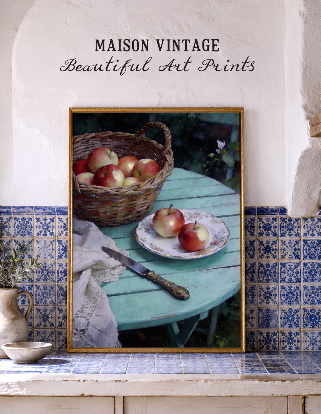 The Orchard Table – vintage-inspired fine art print by Maison Vintage, museum-quality wall art