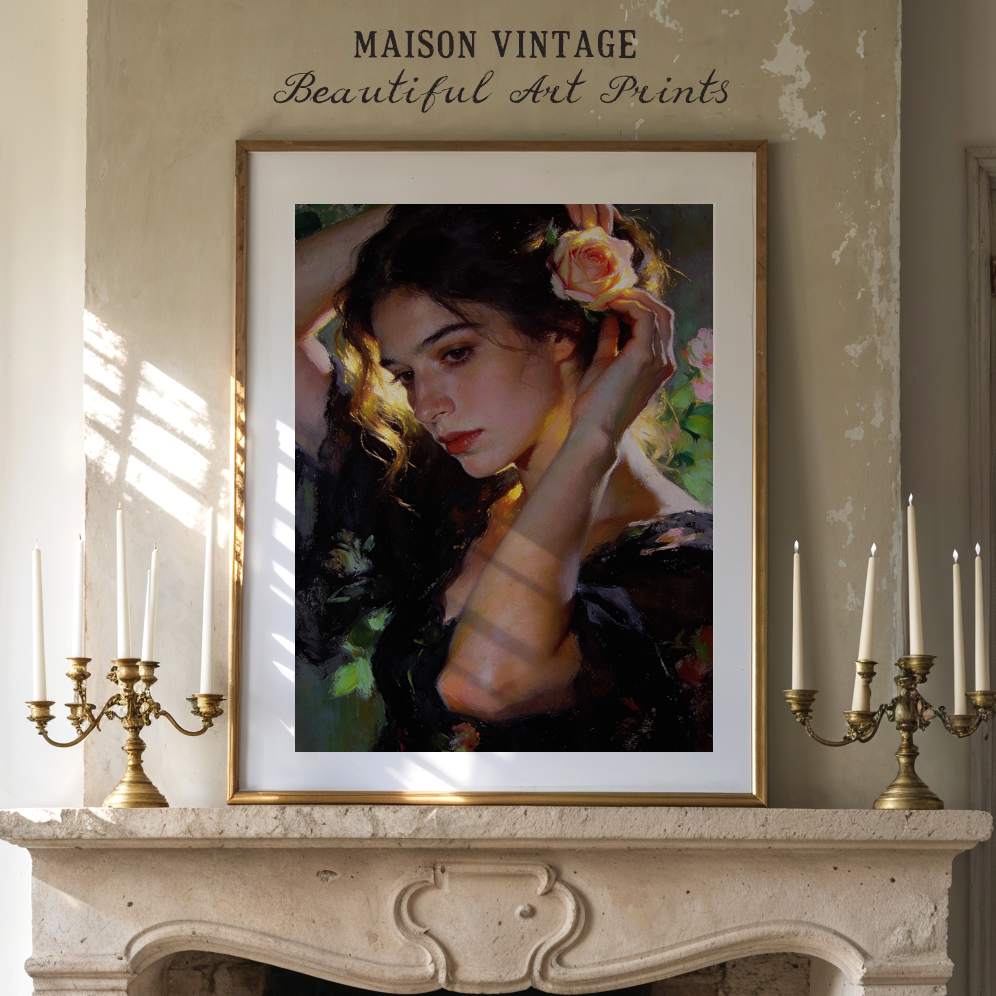 The Rose – vintage-inspired fine art print by Maison Vintage, museum-quality wall art