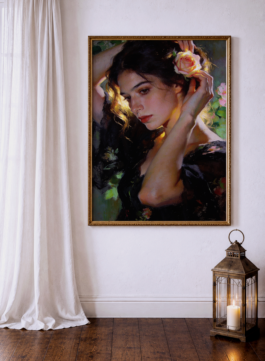 The Rose – vintage-inspired fine art print by Maison Vintage, museum-quality wall art
